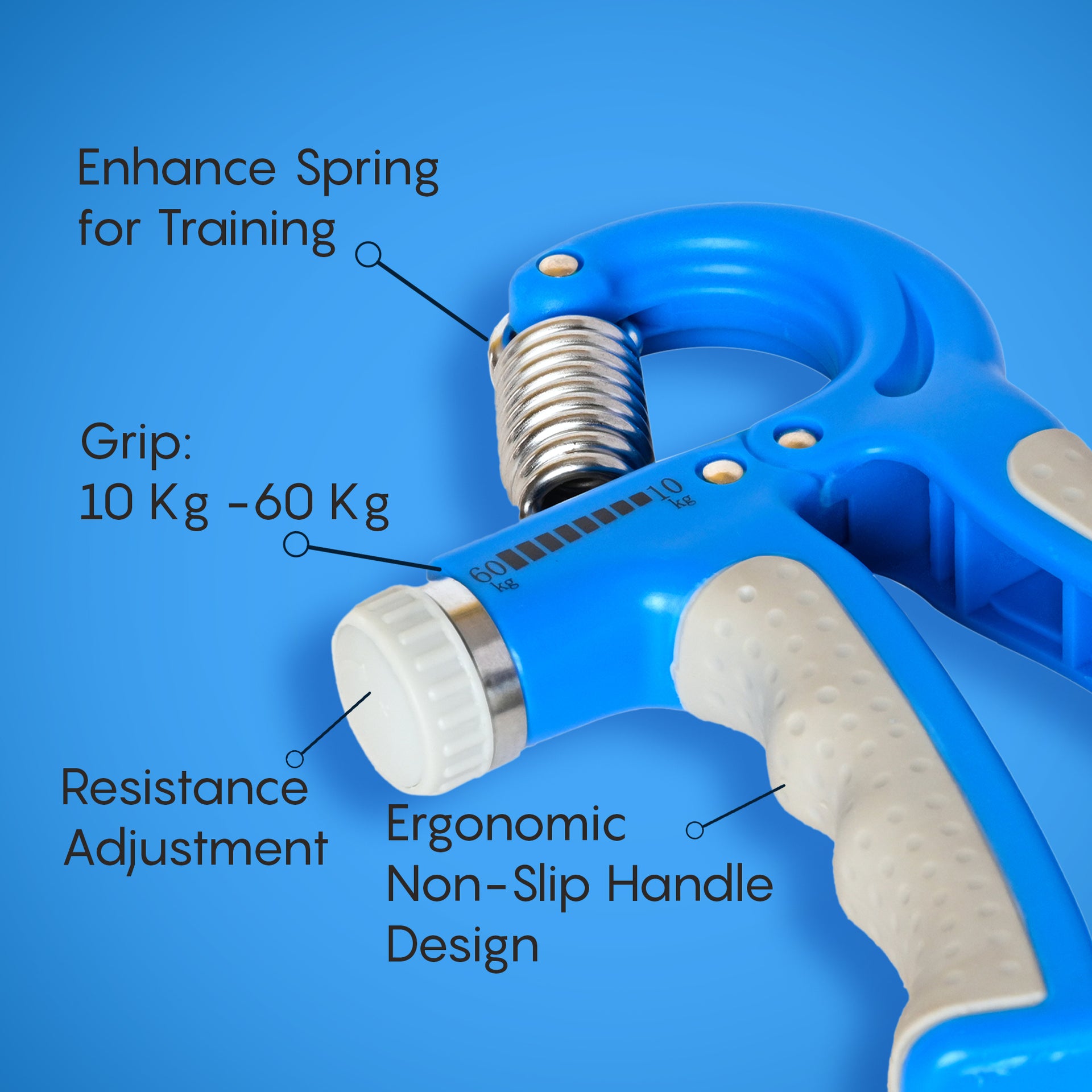 Weight Adjustable Resistance (10 KG - 60 KG) Hand Grip Strengthener