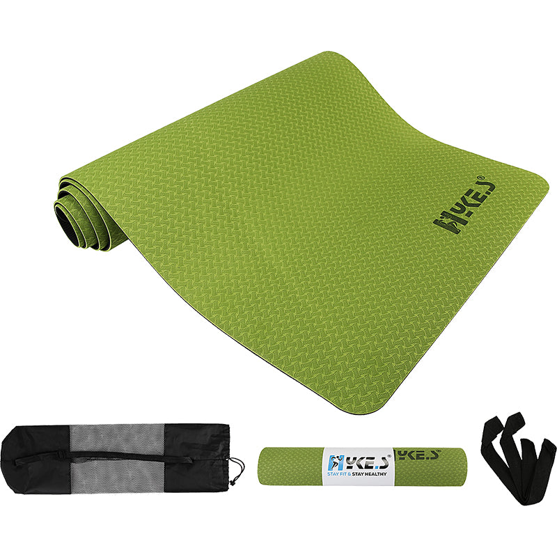 Lightweight Anti-Slip Yoga Mat with Carry Strap, 6mm, Eco-friendly