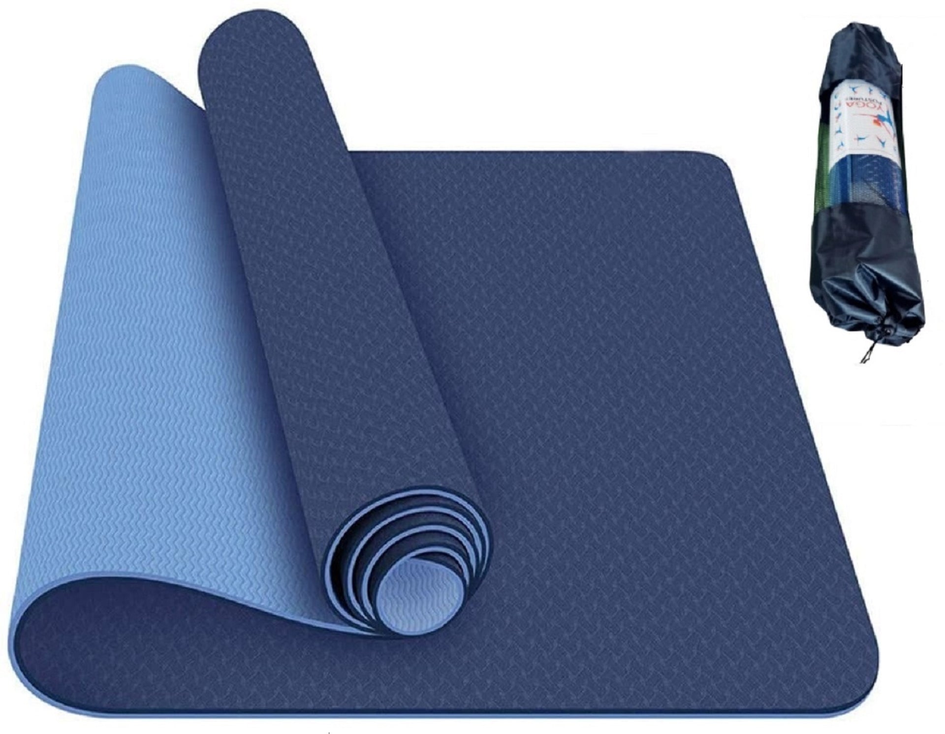 Hykes TPE Eco Friendly Yoga Mat - 6mm Non Slip with Carry Bag & Strap