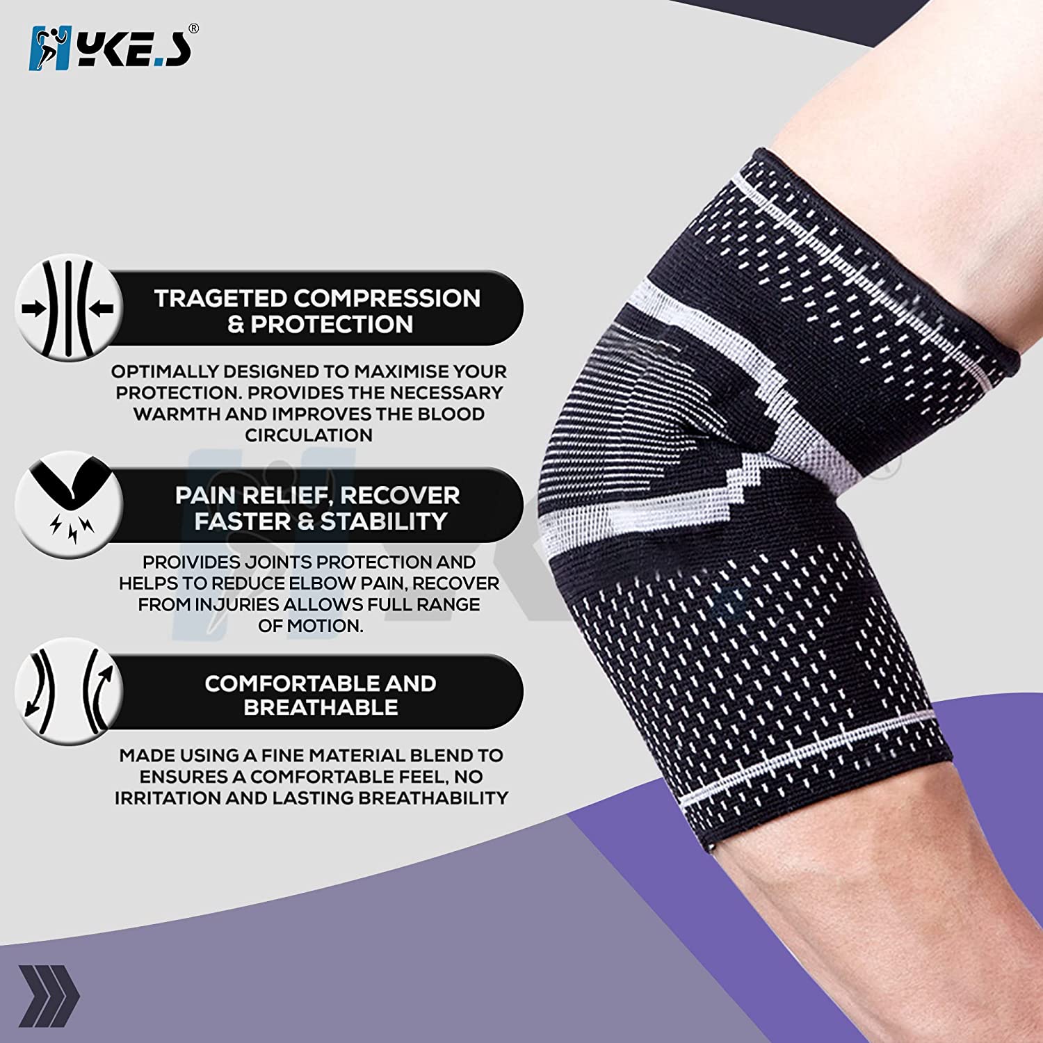 Hykes Elbow Support Compression Sleeve